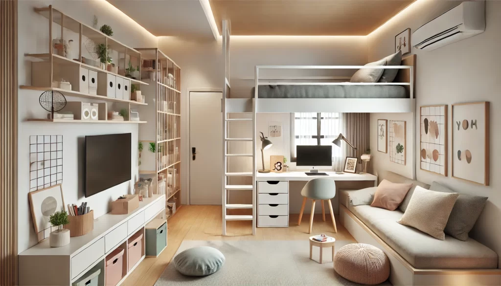 habitaciones modernas de niñas - Espacios multifuncionales