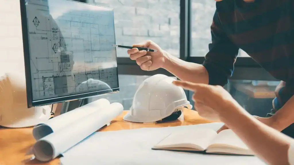Arquitecto trabajando en estudio técnico para una vivienda