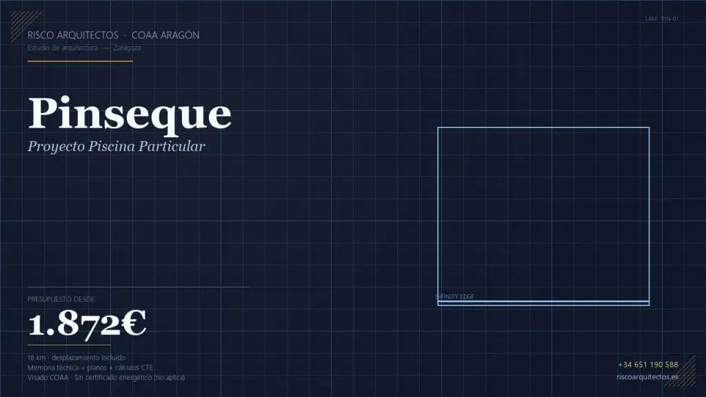 Piscina particular en Pinseque (Pueblo) | Risco · 1872€ - arquitecto Zaragoza