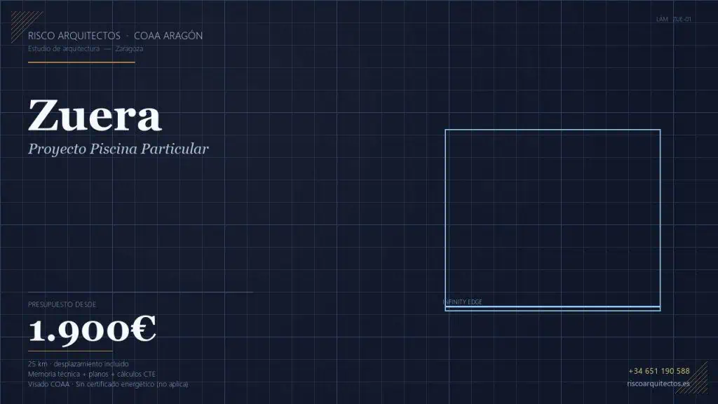 Piscina particular en Zuera (Pueblo) | Risco · 1900€ - arquitecto Zaragoza