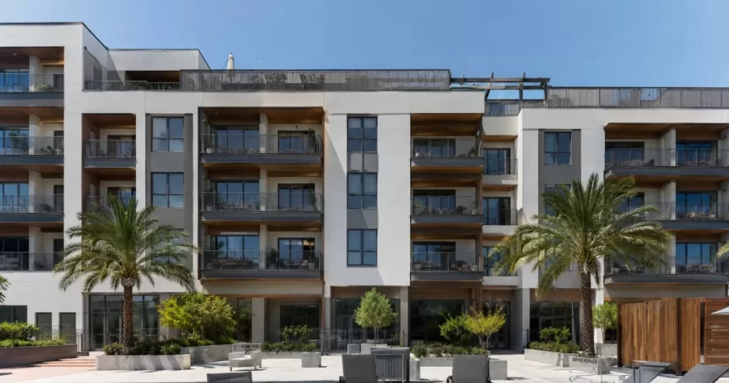 Edificio residencial moderno build to rent con fachada contemporanea en Zaragoza