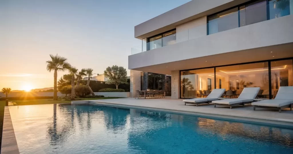 Vivienda unifamiliar moderna con piscina exterior y terraza