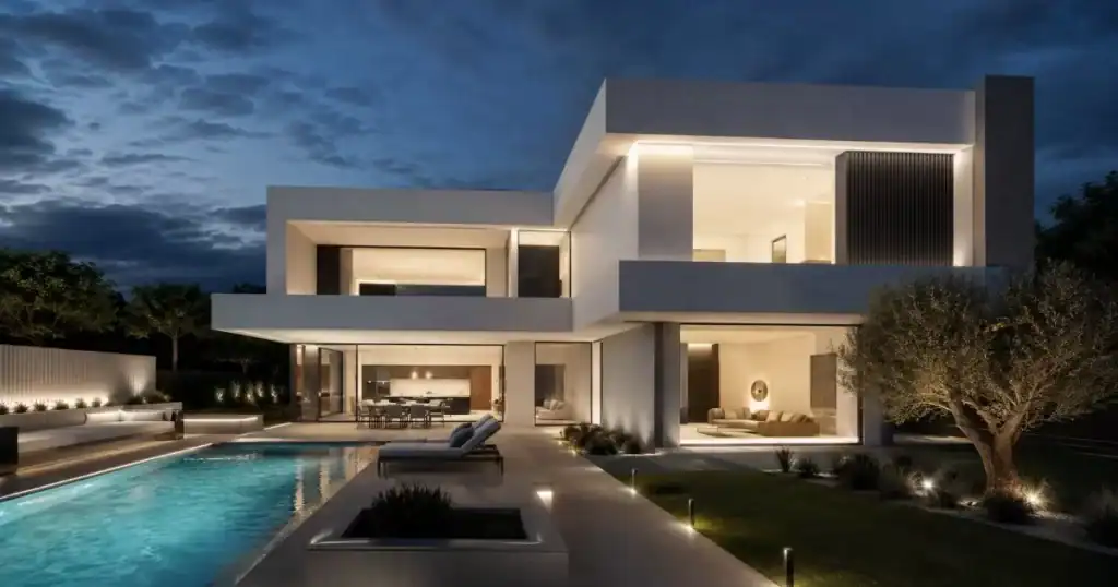 vivienda unifamiliar moderna con diseno innovador fachada volumenes puros y piscina exterior