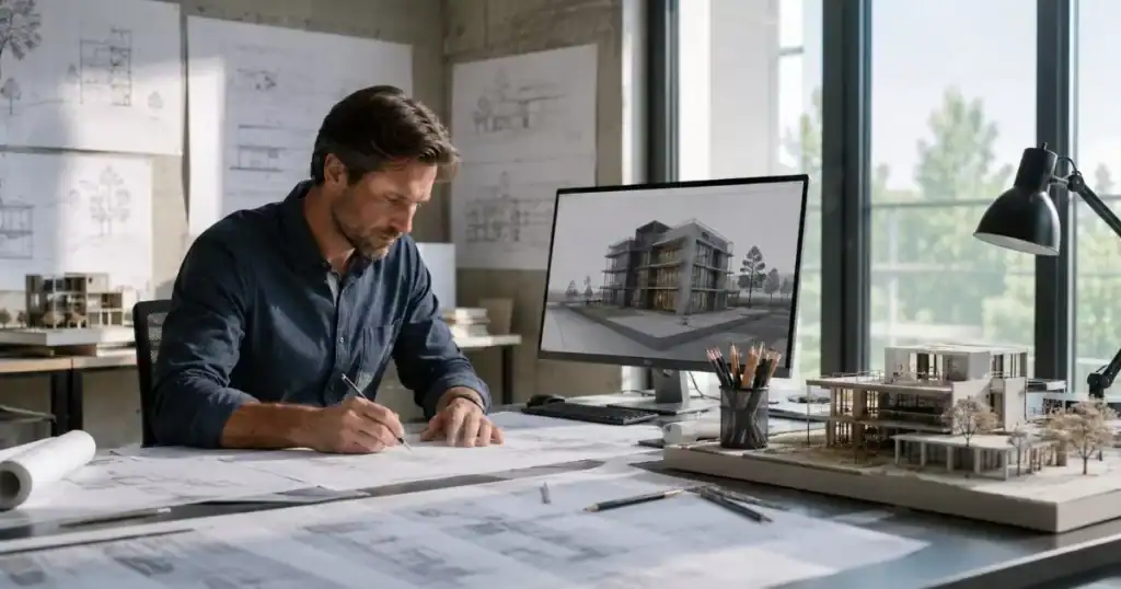 Estudio de arquitectura con planos maqueta y diseno personalizado a medida
