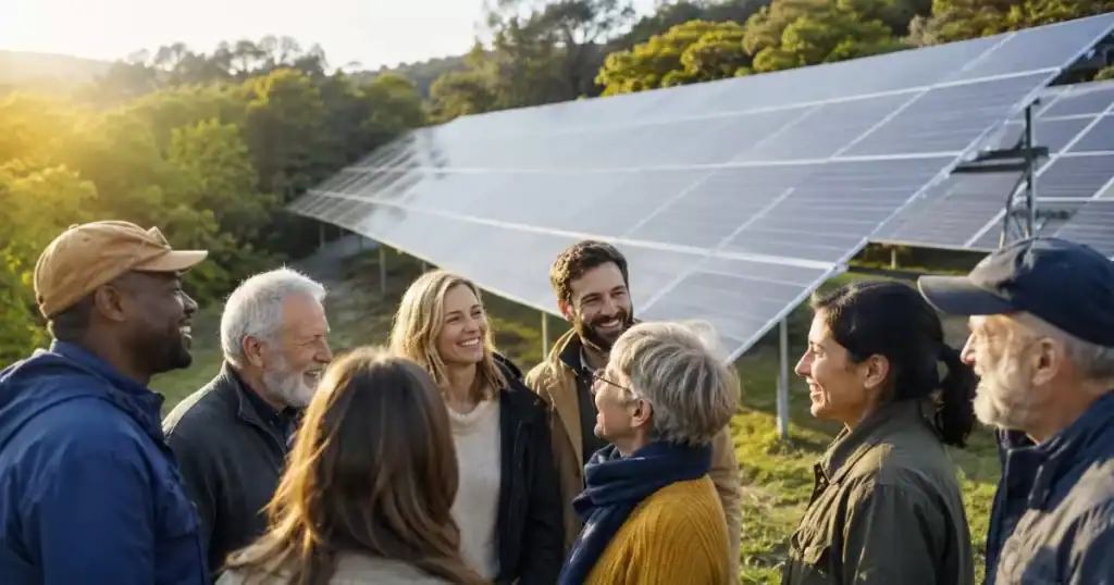 Cooperativa energetica con instalacion solar fotovoltaica compartida por la comunidad