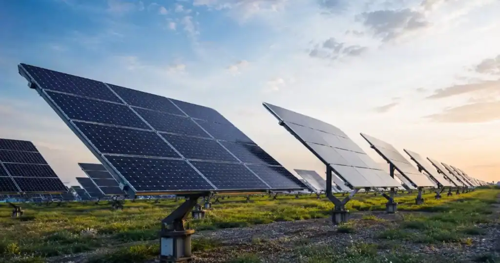 Parque fotovoltaico inteligente con sistemas de seguimiento automatizado y sensores