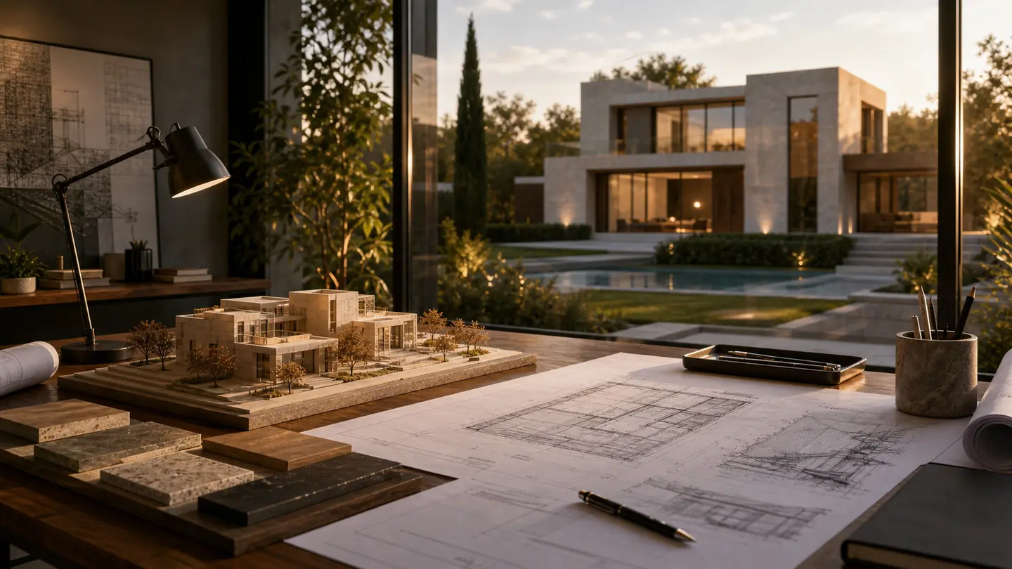 Estudio de arquitectura Risco Arquitectos en Zaragoza: maqueta y planos de vivienda unifamiliar
